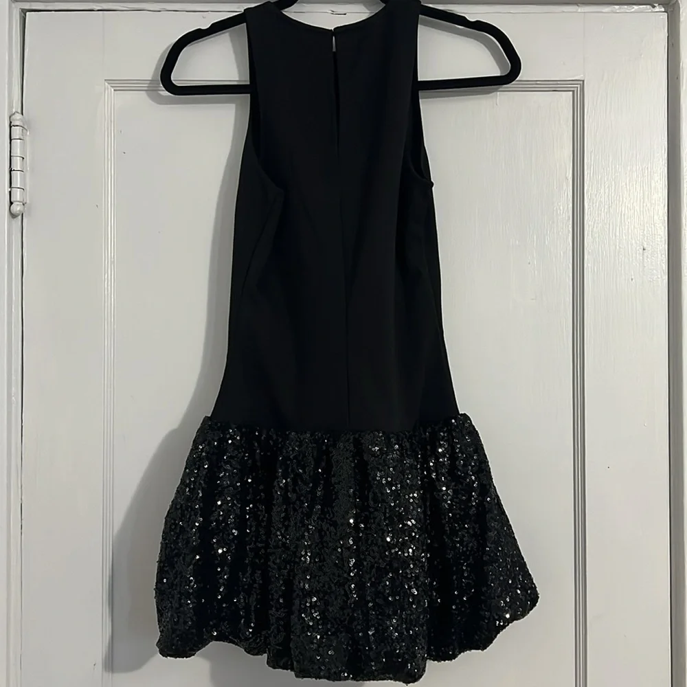 Mango Sophisticated Sequence Black Mini Dress NWT - Picture 5 of 6